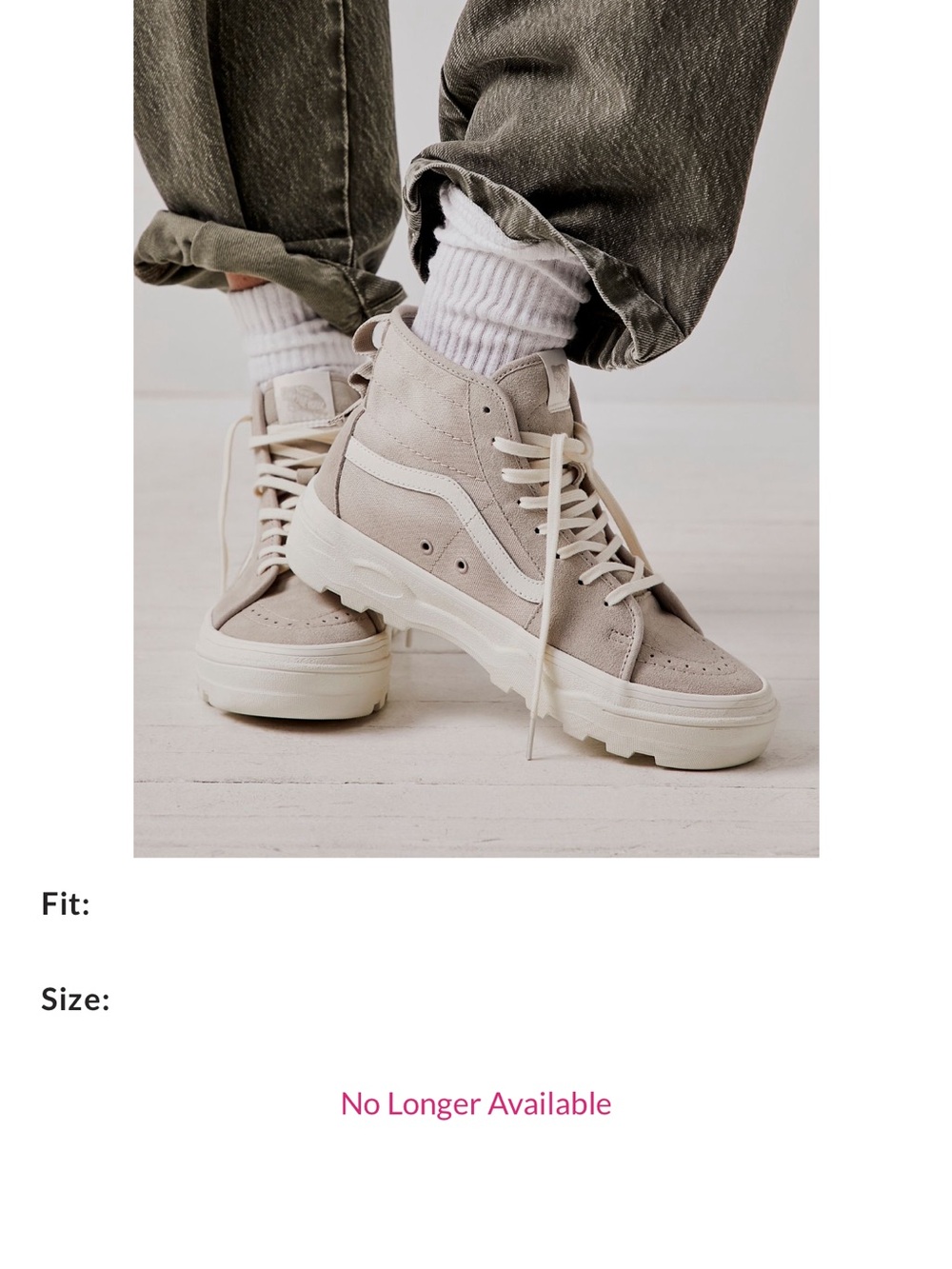 Vans High-Top Suede Sneakers in Light Taupe and Cream